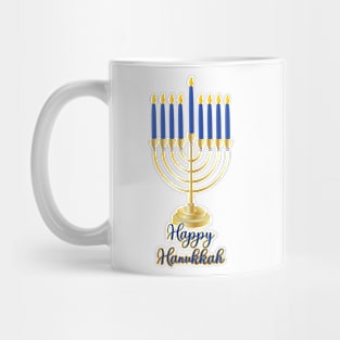 Menorah with Lights Happy Hanukkah Mug